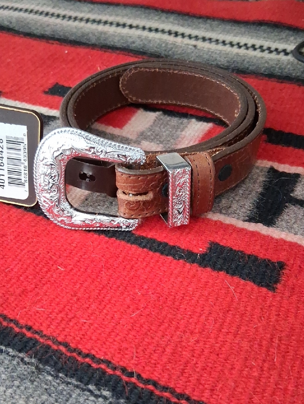 Vintage Nocona Belt Company Brown Floral Leather Women's Belt